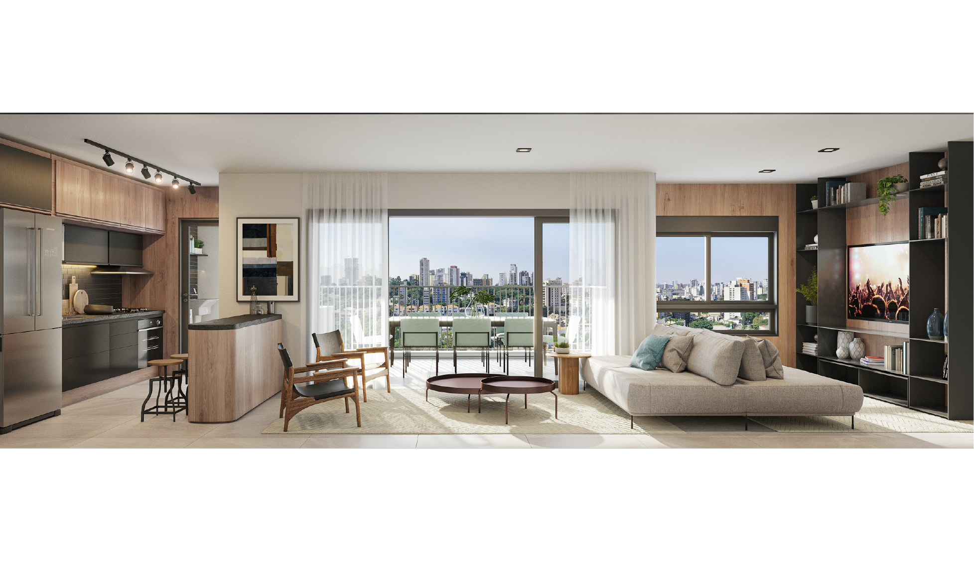 90m², perspectiva Wide Living