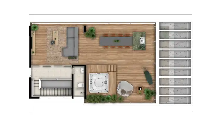 Cobertura triplex, 348m², rooftop