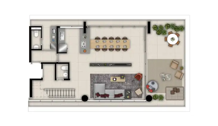 Cobertura triplex, 348m², inferior